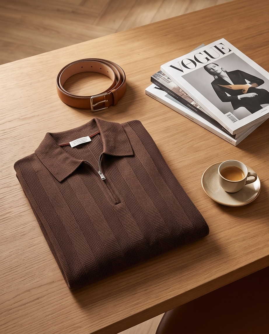 Brunello Cucinelli Zip Knit Polo