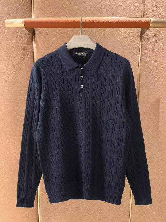 Loro Piana Cable-Knit Polo