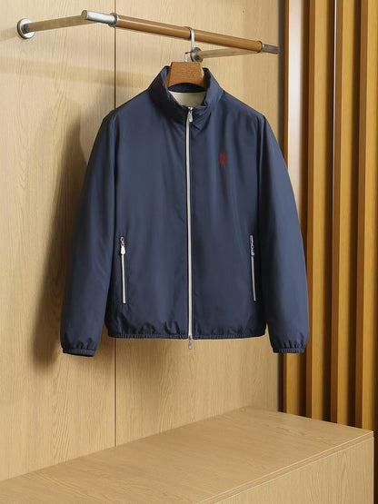 Brunello Cucinelli Goose Down Zip Jacket - Navy
