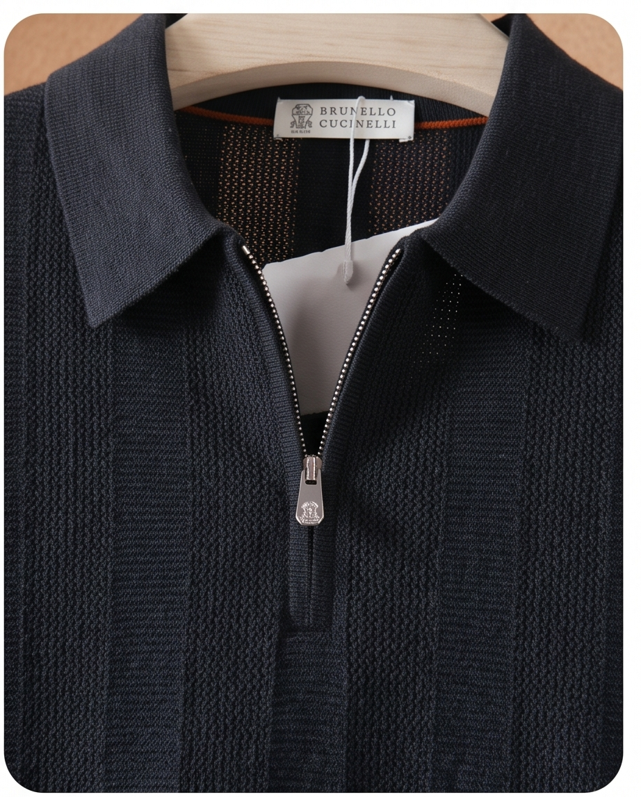 Brunello Cucinelli Zip Knit Polo