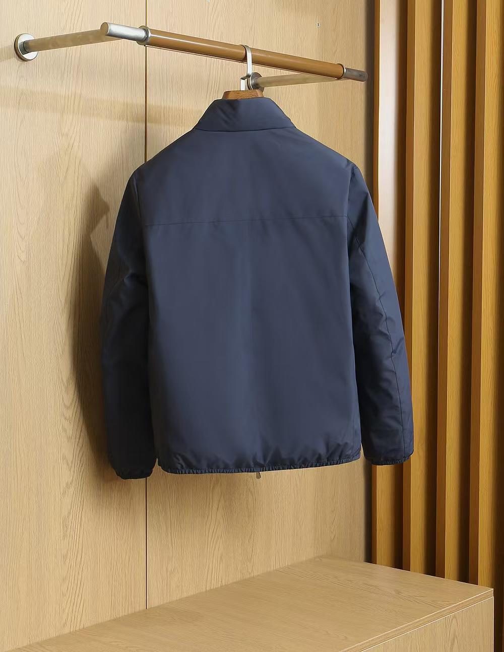 Brunello Cucinelli Goose Down Zip Jacket - Navy
