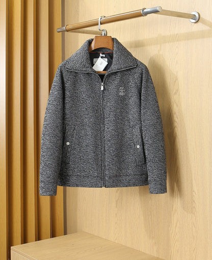 Brunello Cucinelli Textured Knit Zip Jacket