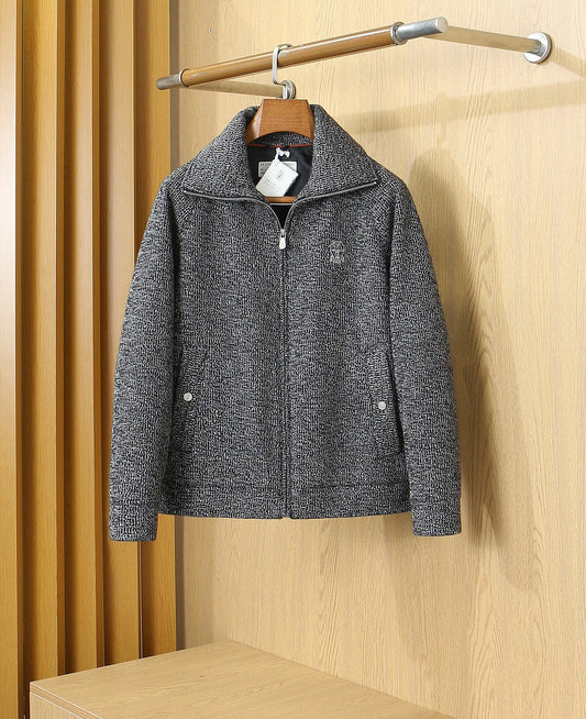 Brunello Cucinelli Textured Knit Zip Jacket
