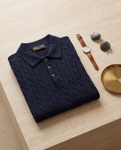 Loro Piana Cable-Knit Polo
