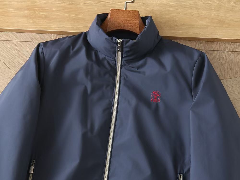 Brunello Cucinelli Goose Down Zip Jacket - Navy