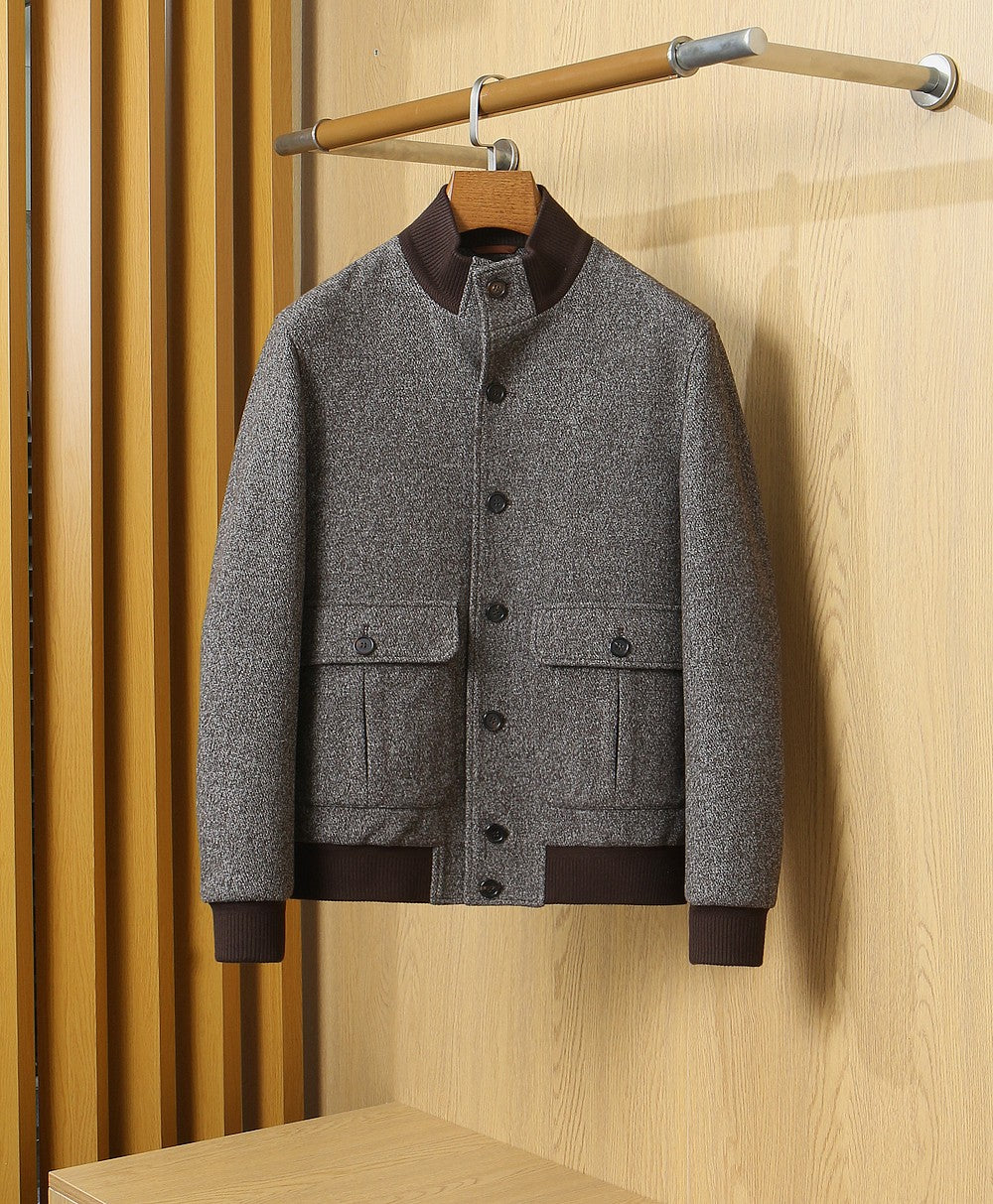 Loro Piana Stand-Collar Wool Bomber Jacket