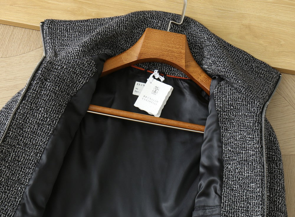 Brunello Cucinelli Textured Knit Zip Jacket