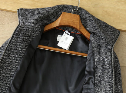 Brunello Cucinelli Textured Knit Zip Jacket