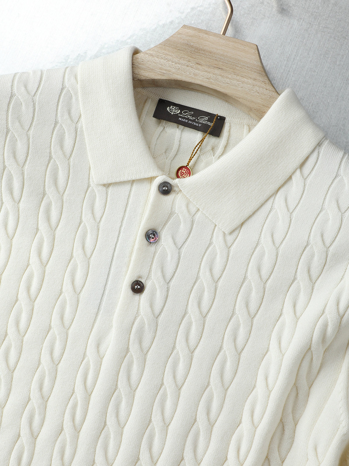 Loro Piana Cable-Knit Polo