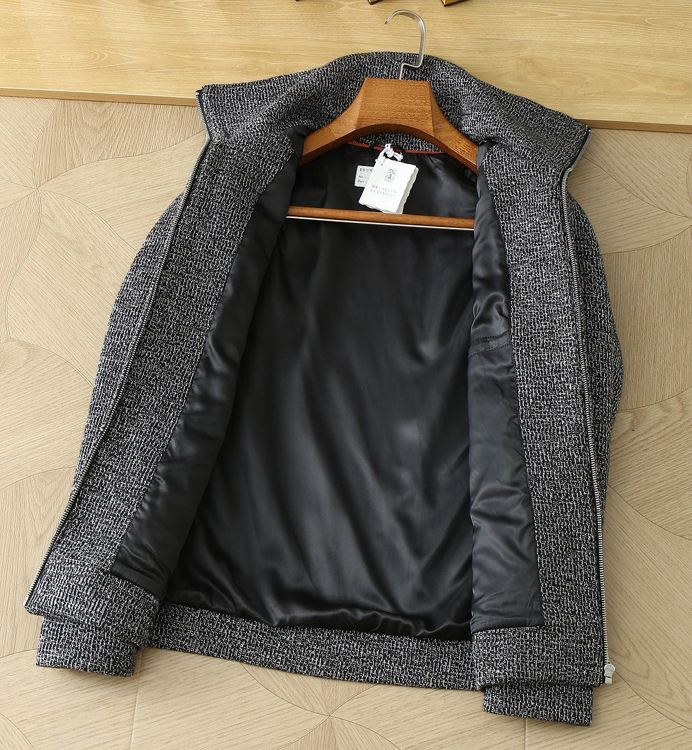 Brunello Cucinelli Textured Knit Zip Jacket