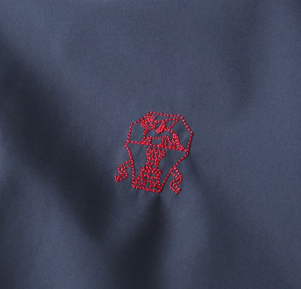 Brunello Cucinelli Goose Down Zip Jacket - Navy