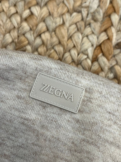 Zegna Full-Zip Knit Hoodie - Oatmeal