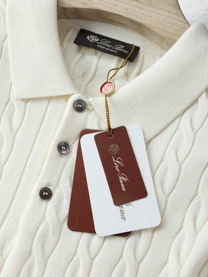 Loro Piana Cable-Knit Polo