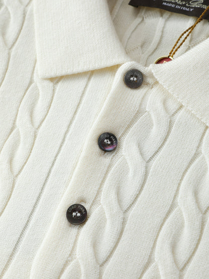 Loro Piana Cable-Knit Polo