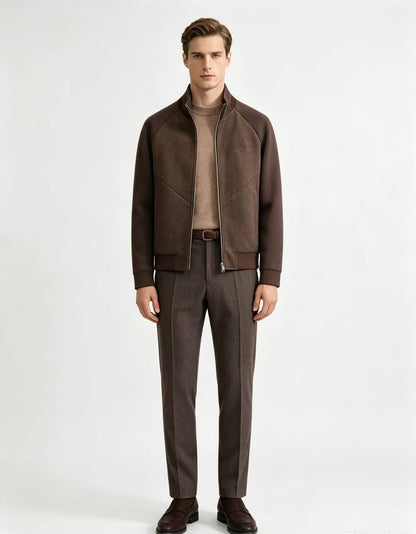 Loro Piana Knitted Patchwork Stand-Collar Jacket