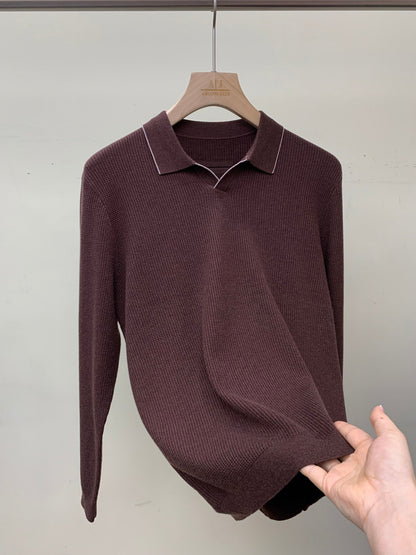 Zegna Tipped Waffle Open-Collar Polo