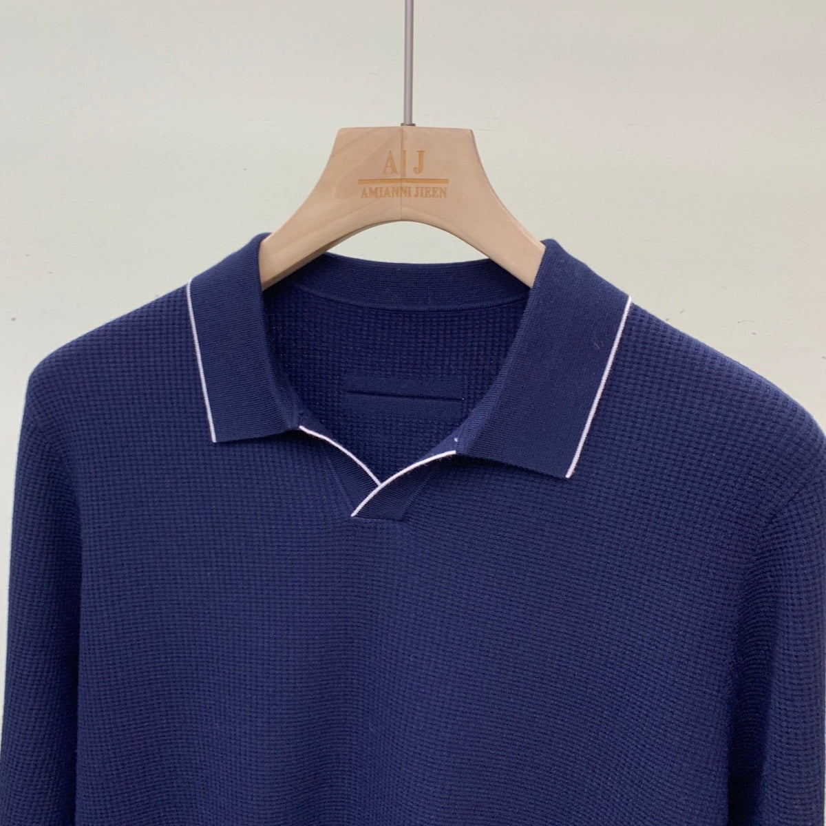 Loro Piana Tipped Waffle Open-Collar Polo