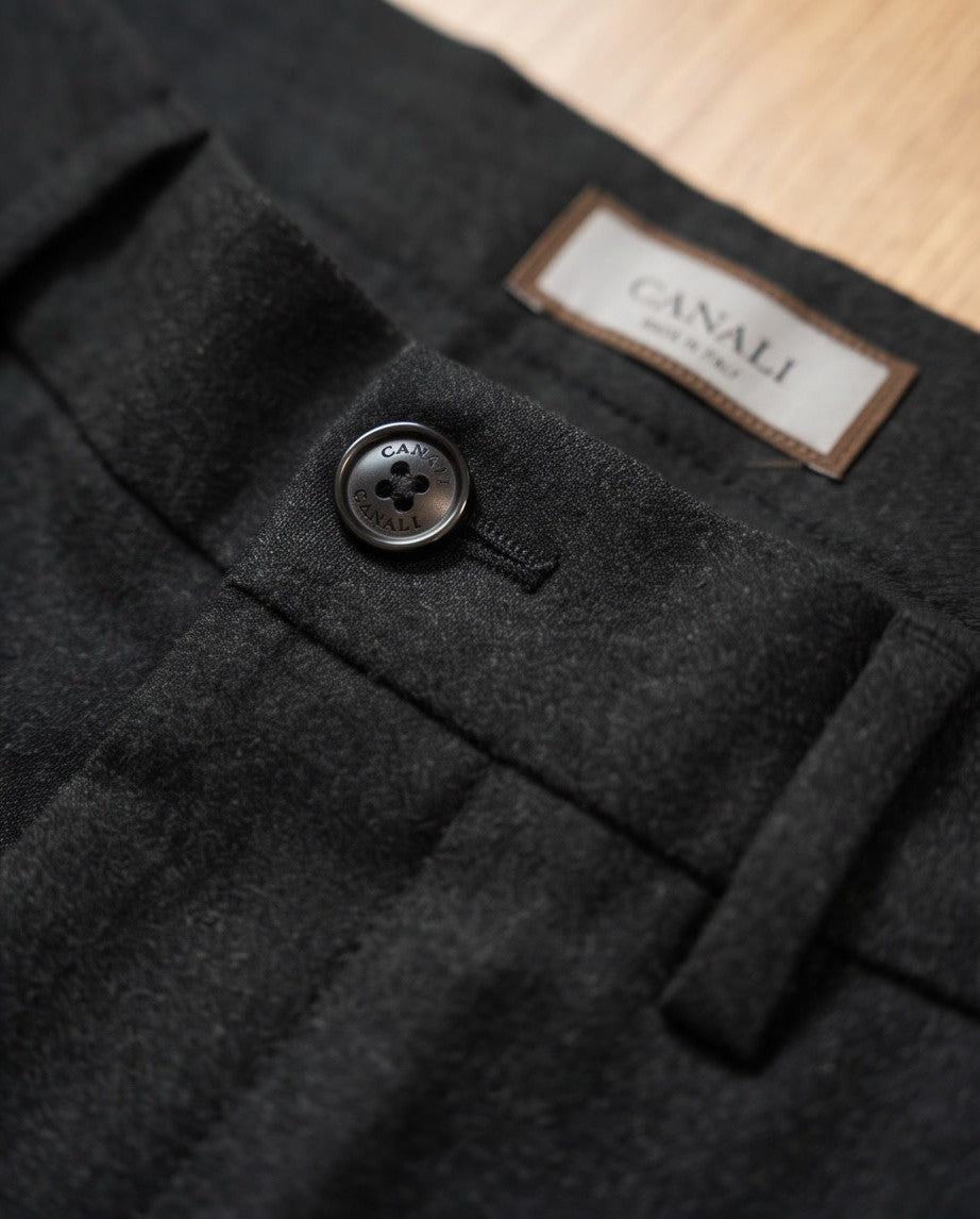 Canali Merino Wool Trousers - Black