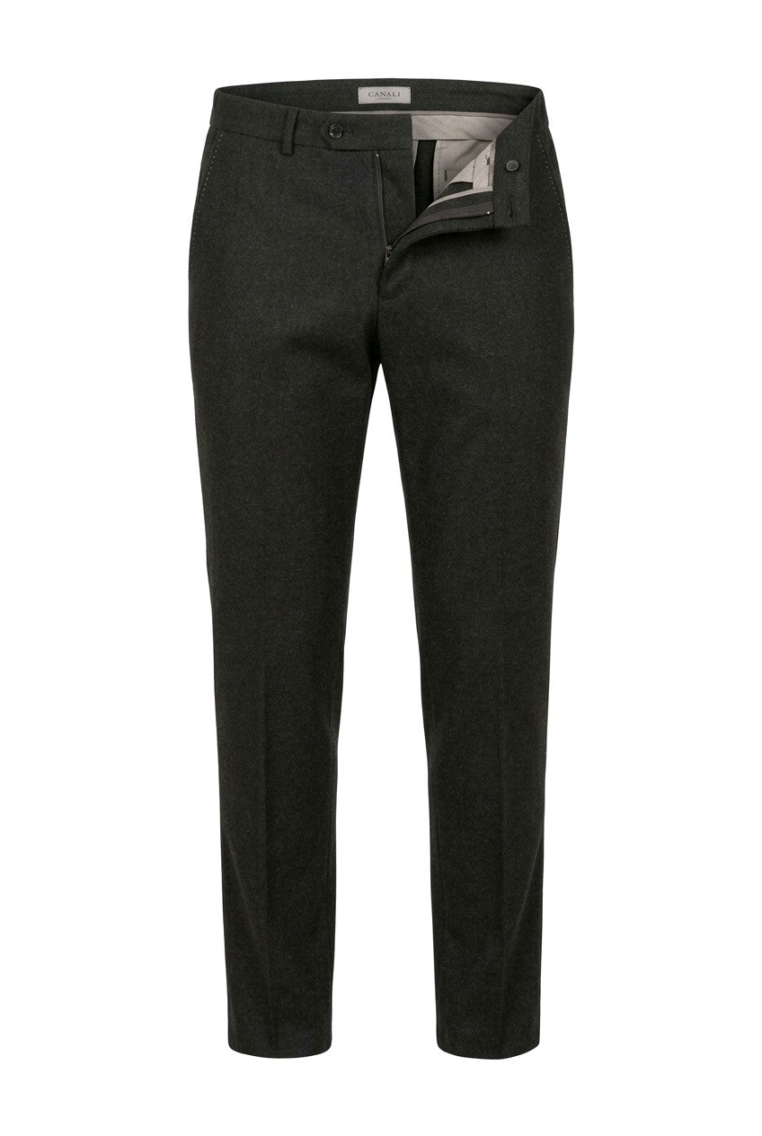 Canali Merino Wool Trousers - Dark Brown