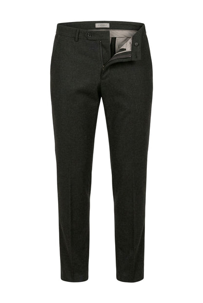 Canali Merino Wool Trousers - Dark Brown