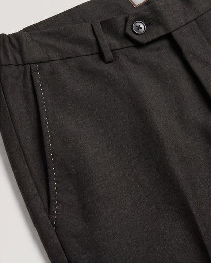 Canali Merino Wool Trousers - Dark Brown