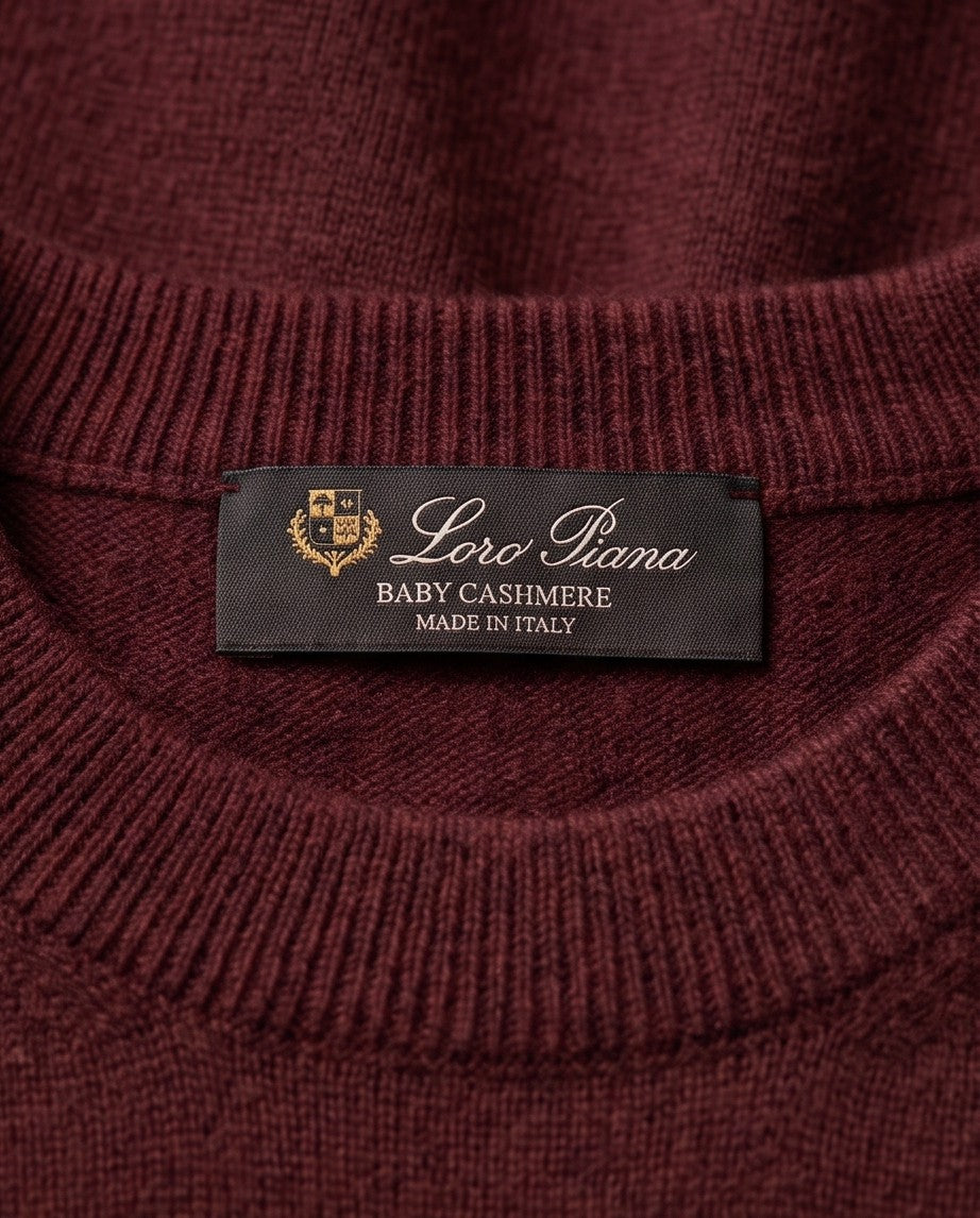 Loro Piana Baby Cashmere Crewneck - Burgundy