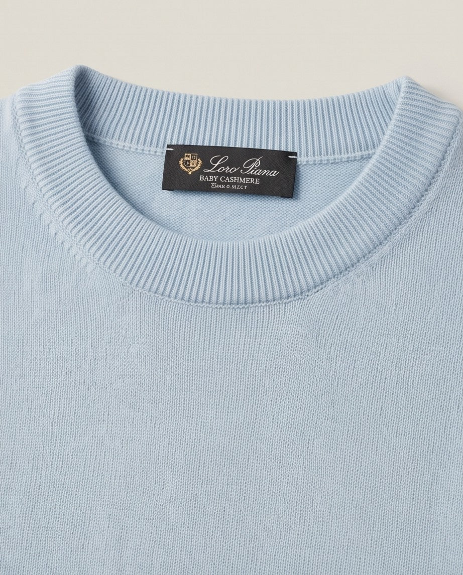 Loro Piana Baby Cashmere Crewneck - Light Blue
