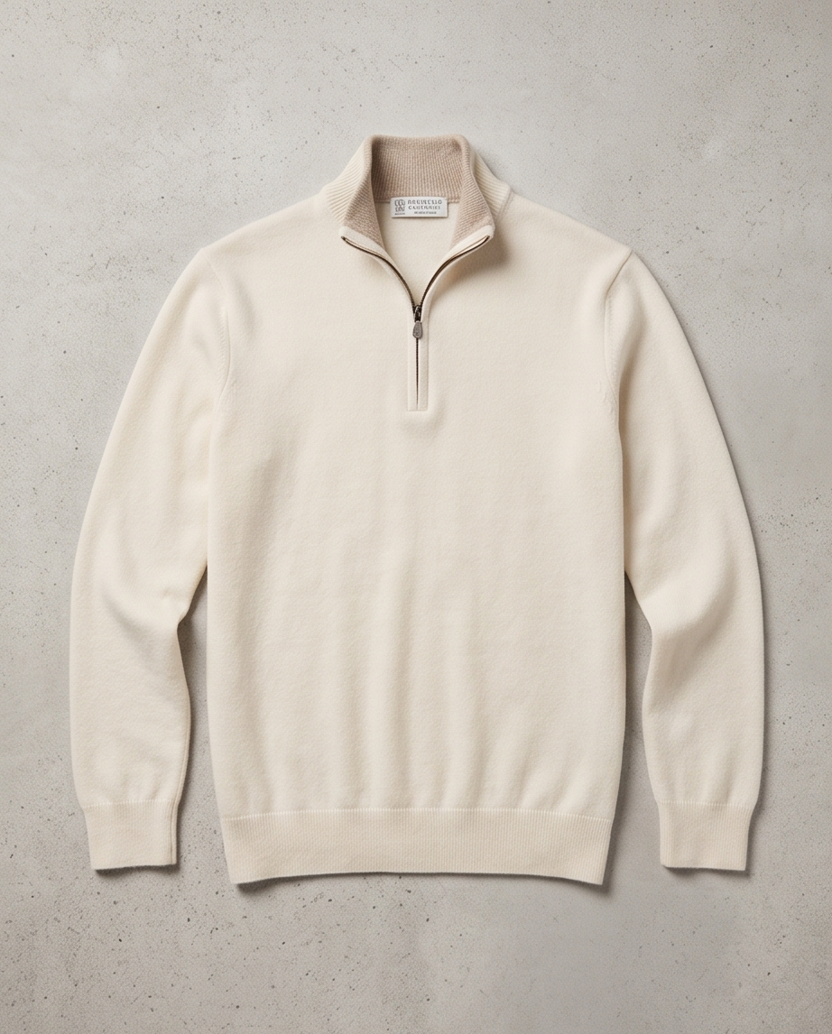 Brunello Cucinelli Cashmere Half-Zip Sweater