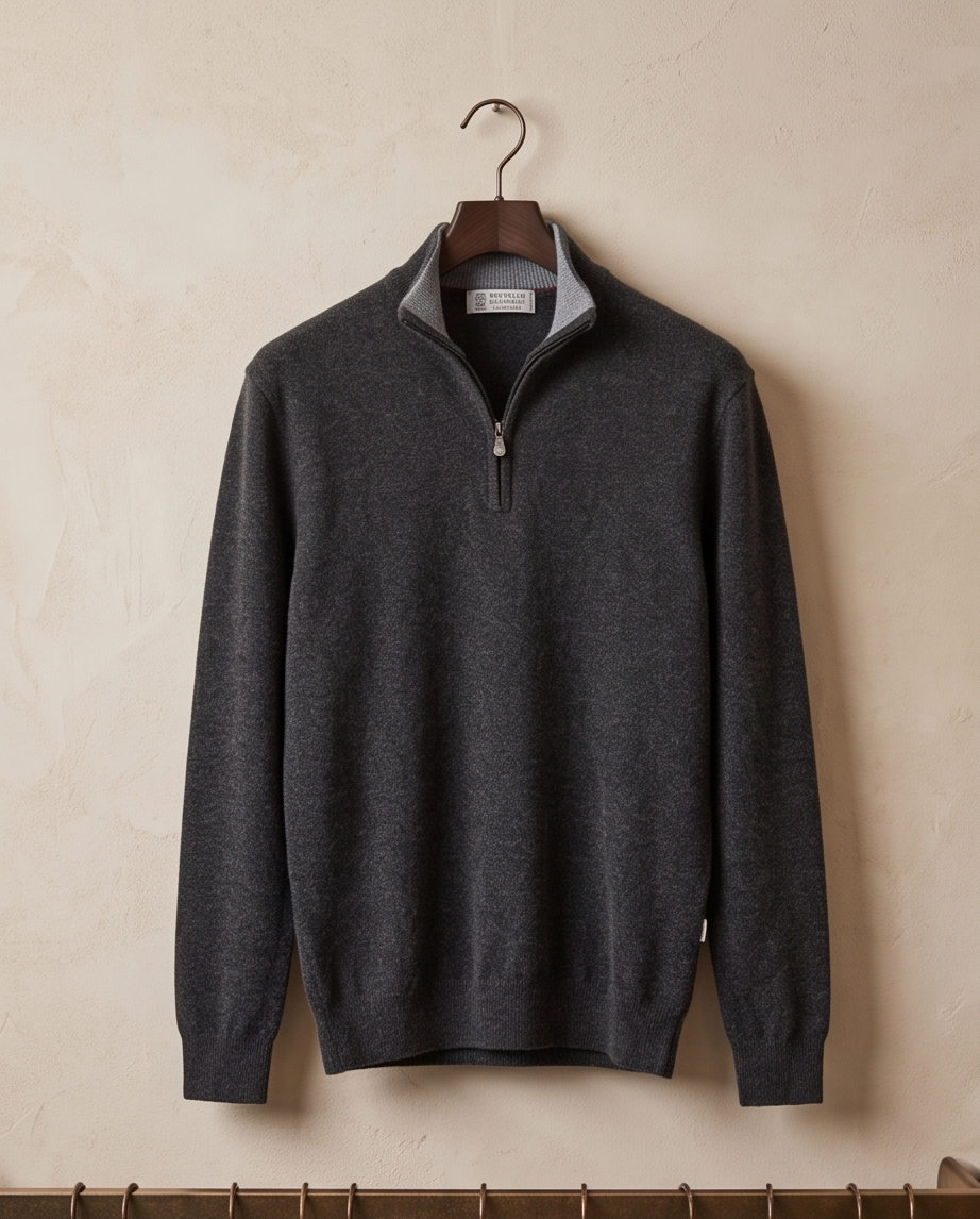 Brunello Cucinelli Cashmere Half-Zip Sweater