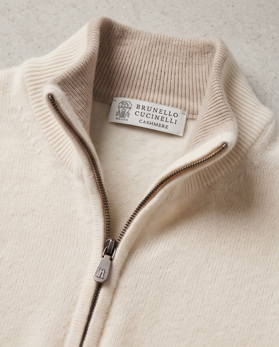 Brunello Cucinelli Cashmere Half-Zip Sweater