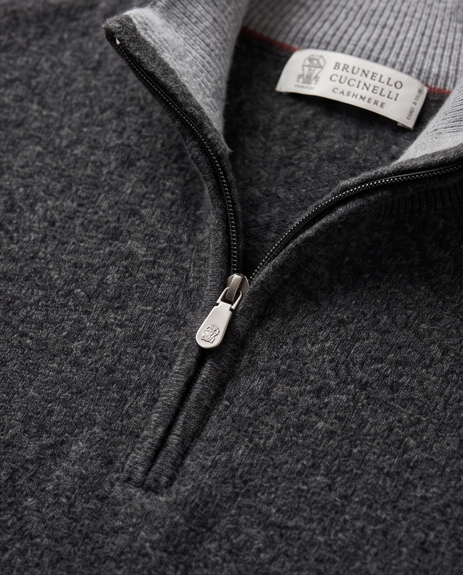 Brunello Cucinelli Cashmere Half-Zip Sweater