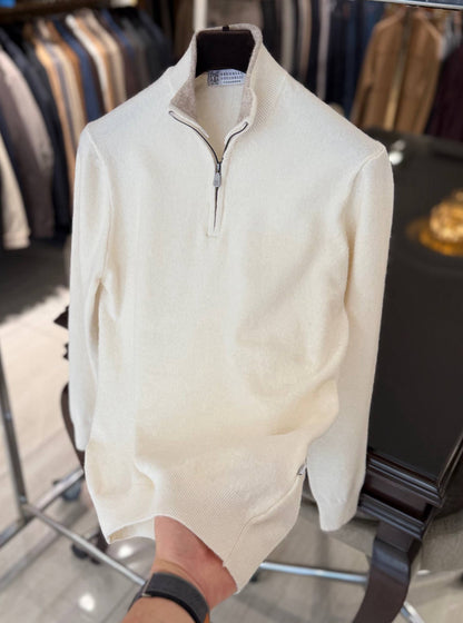 Brunello Cucinelli Cashmere Half-Zip Sweater