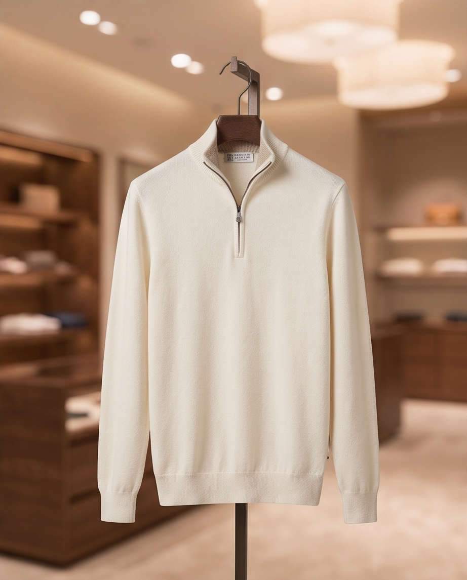 Brunello Cucinelli Cashmere Half-Zip Sweater